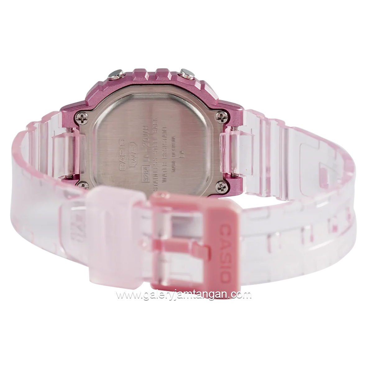 CASIO General LA-20WHS-4ADF Pink Digital Transparent Rubber Strap