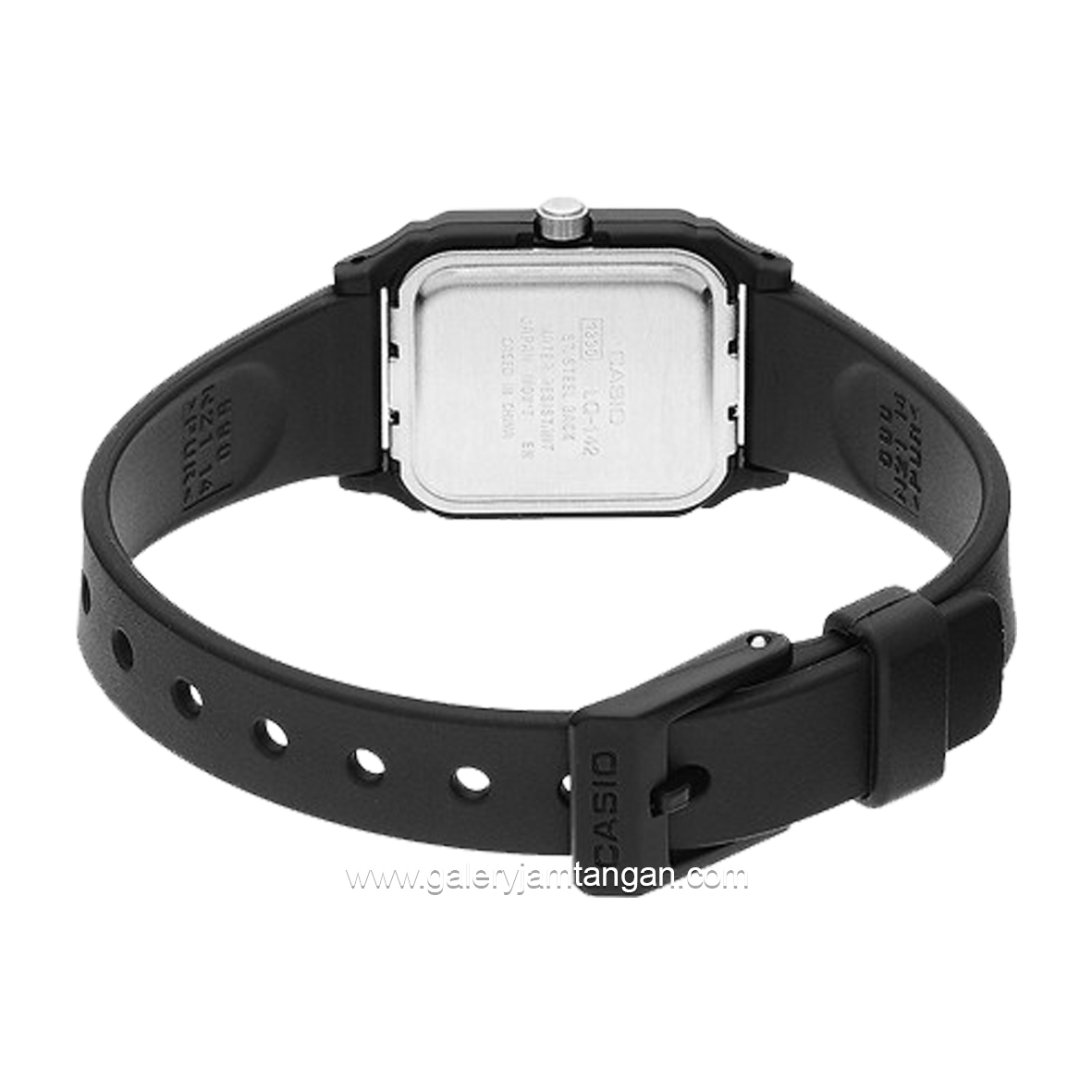 CASIO LQ-142-7EDF Black Dial White Resin Strap