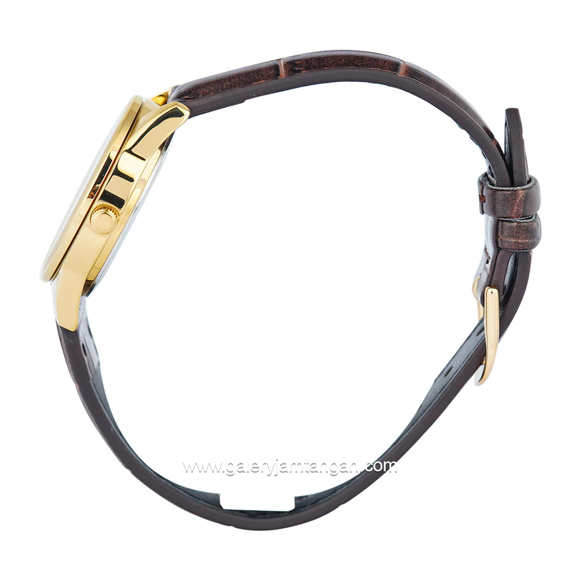 CASIO GENERAL LTP-V006GL-7BUDF Brown Dial White Leather Strap