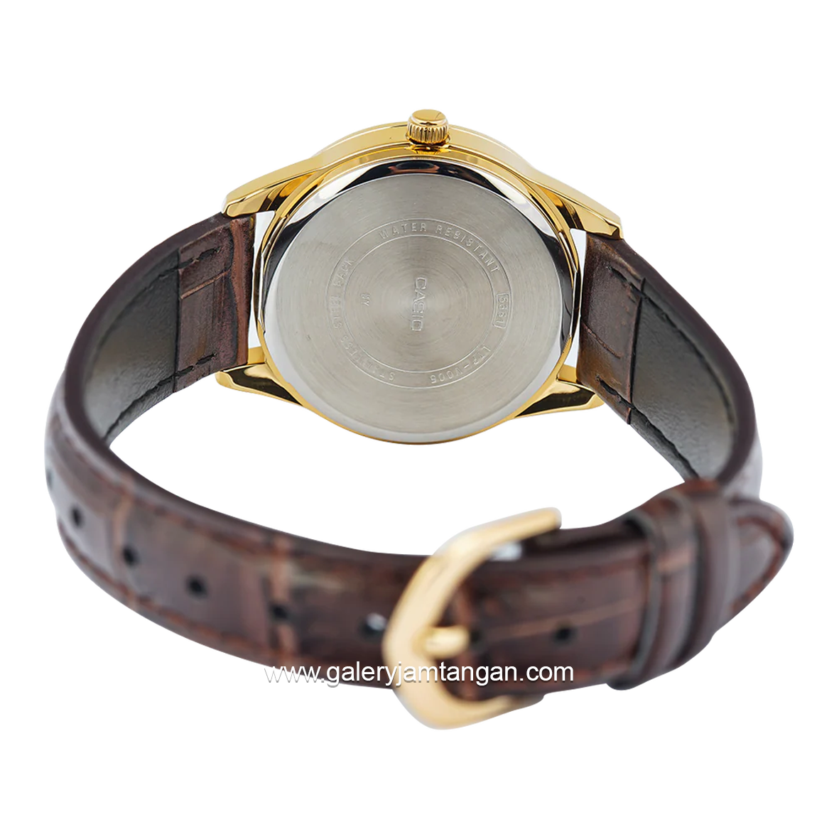 CASIO GENERAL LTP-V006GL-7BUDF Brown Dial White Leather Strap