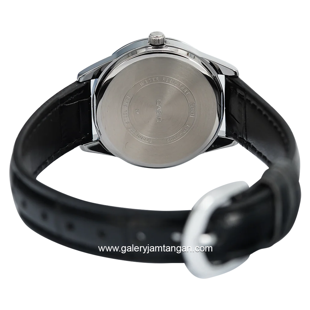 CASIO LTP-V005L-2BUDF Black Silver Dial Blue Leather Strap