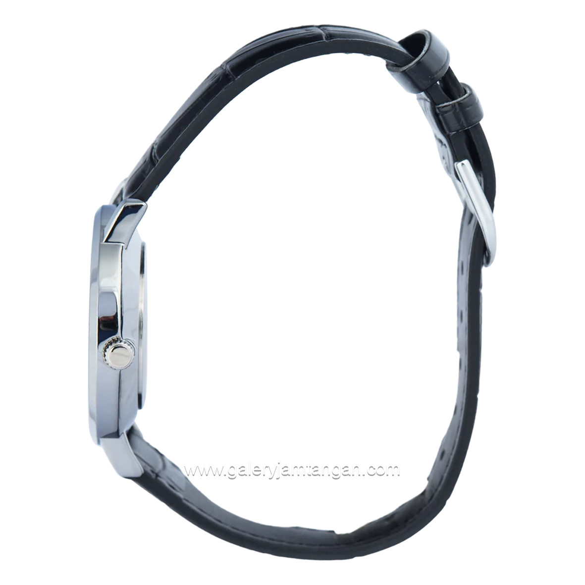 Casio General LTP-VT01L-1BUDF Black Silver Leather Strap