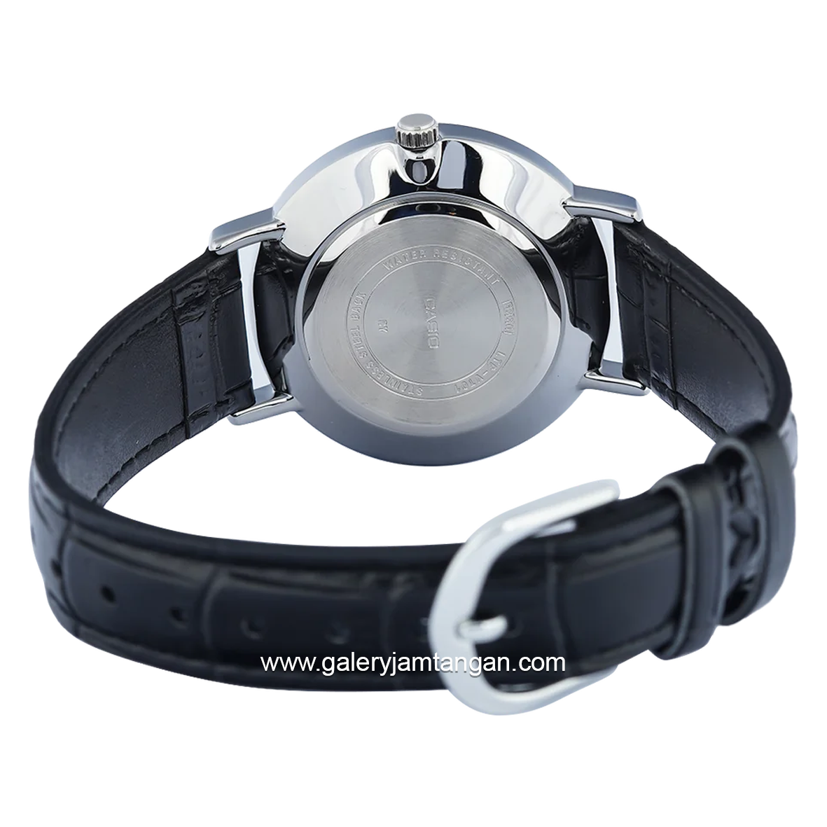 Casio General LTP-VT01L-1BUDF Black Silver Leather Strap