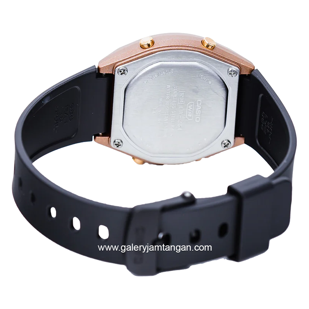 CASIO General LW-204-1ADF Black Rosegold Digital Rubber Strap