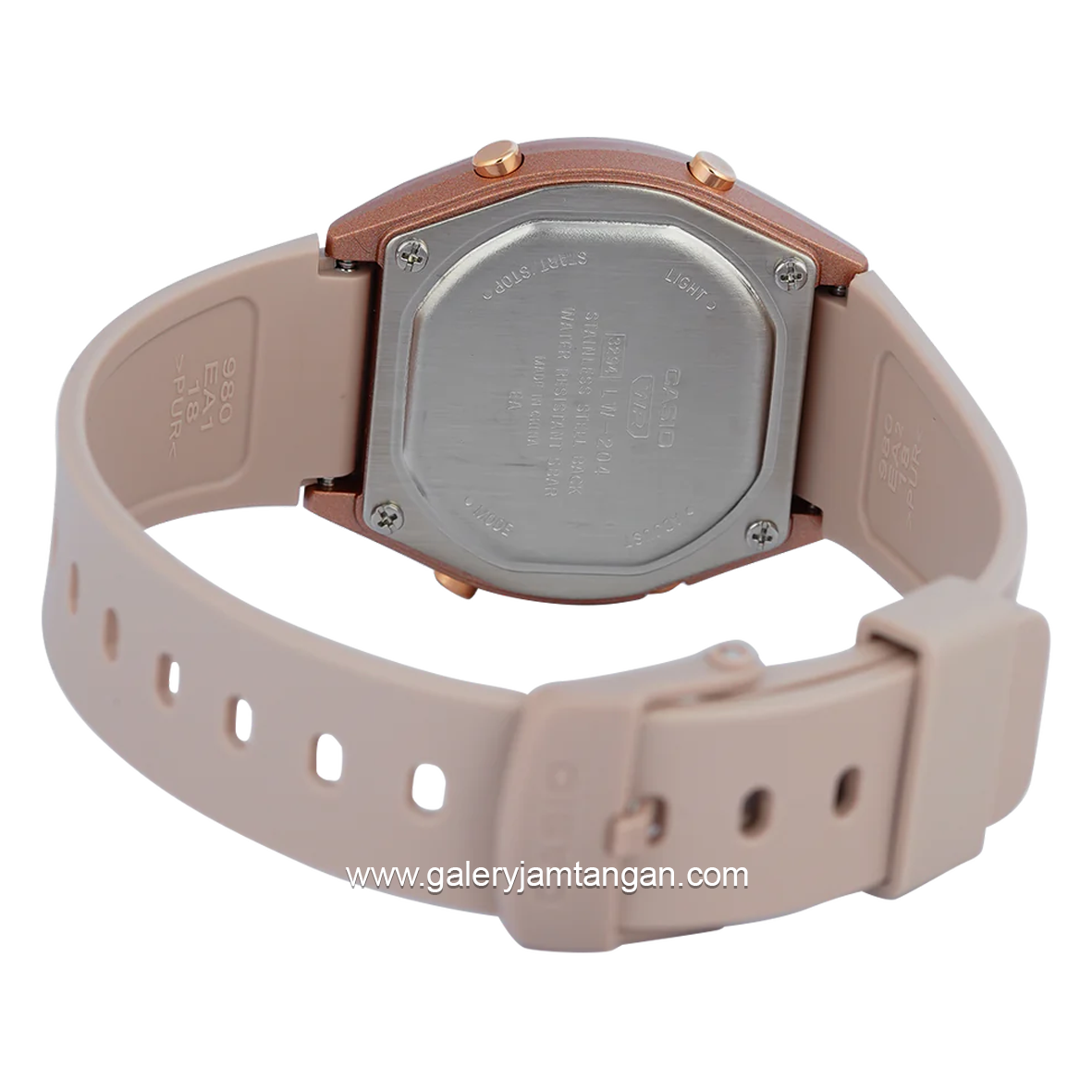 CASIO LW-204-4ADF Peach Rosegold Ruber Strap