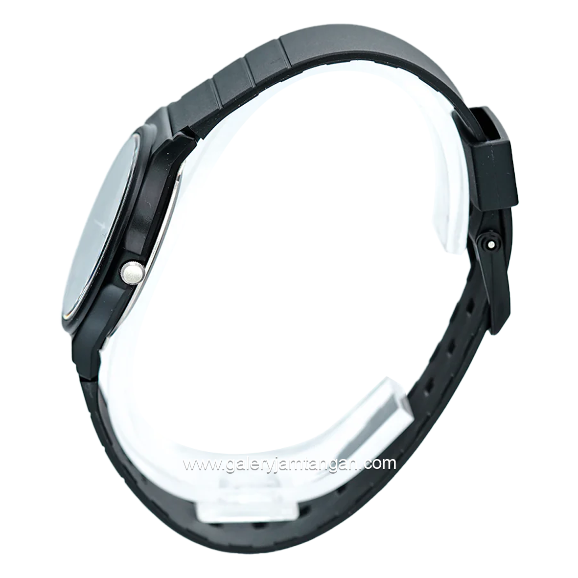CASIO General MQ-24-1BLDF Black Dial White Rubber Strap