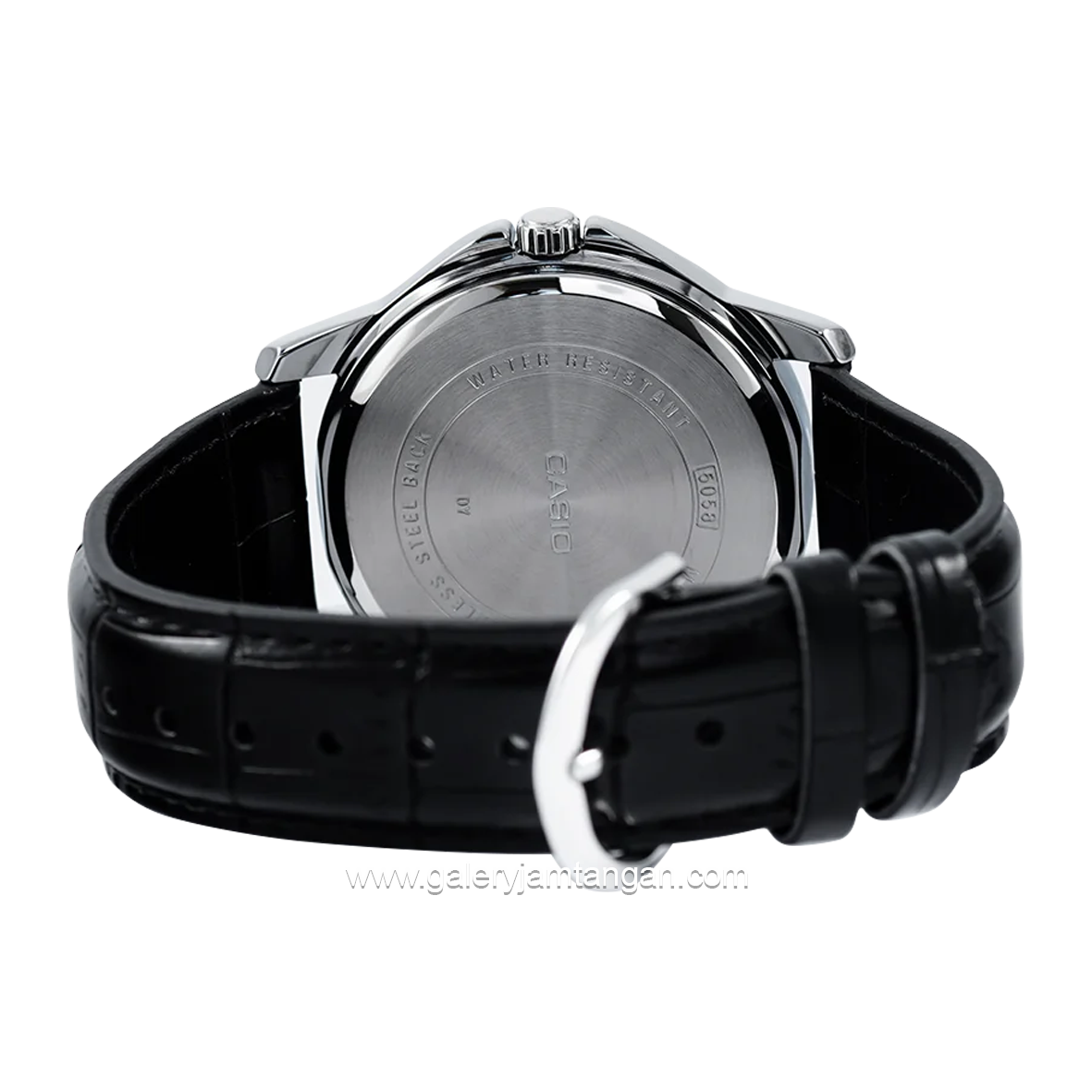 CASIO General MTP-V004L-7AUDF Black Silver Leather Strap