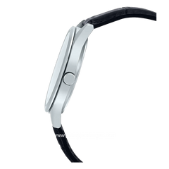 Casio General MTP-V006L-1CUDF Black Silver Leather Strap