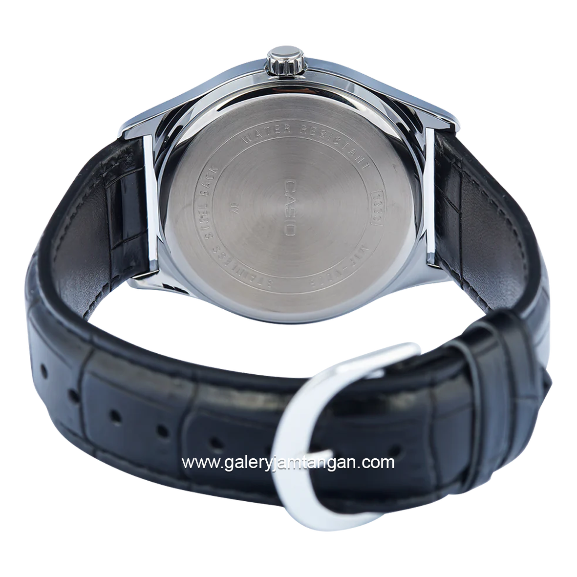 Casio General MTP-V006L-1CUDF Black Silver Leather Strap