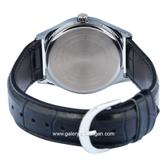 Casio General MTP-V006L-1CUDF Black Silver Leather Strap