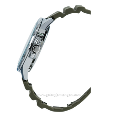 CASIO MTP-VD01-3EVUDF Green Silver Dial Black Rubber Strap