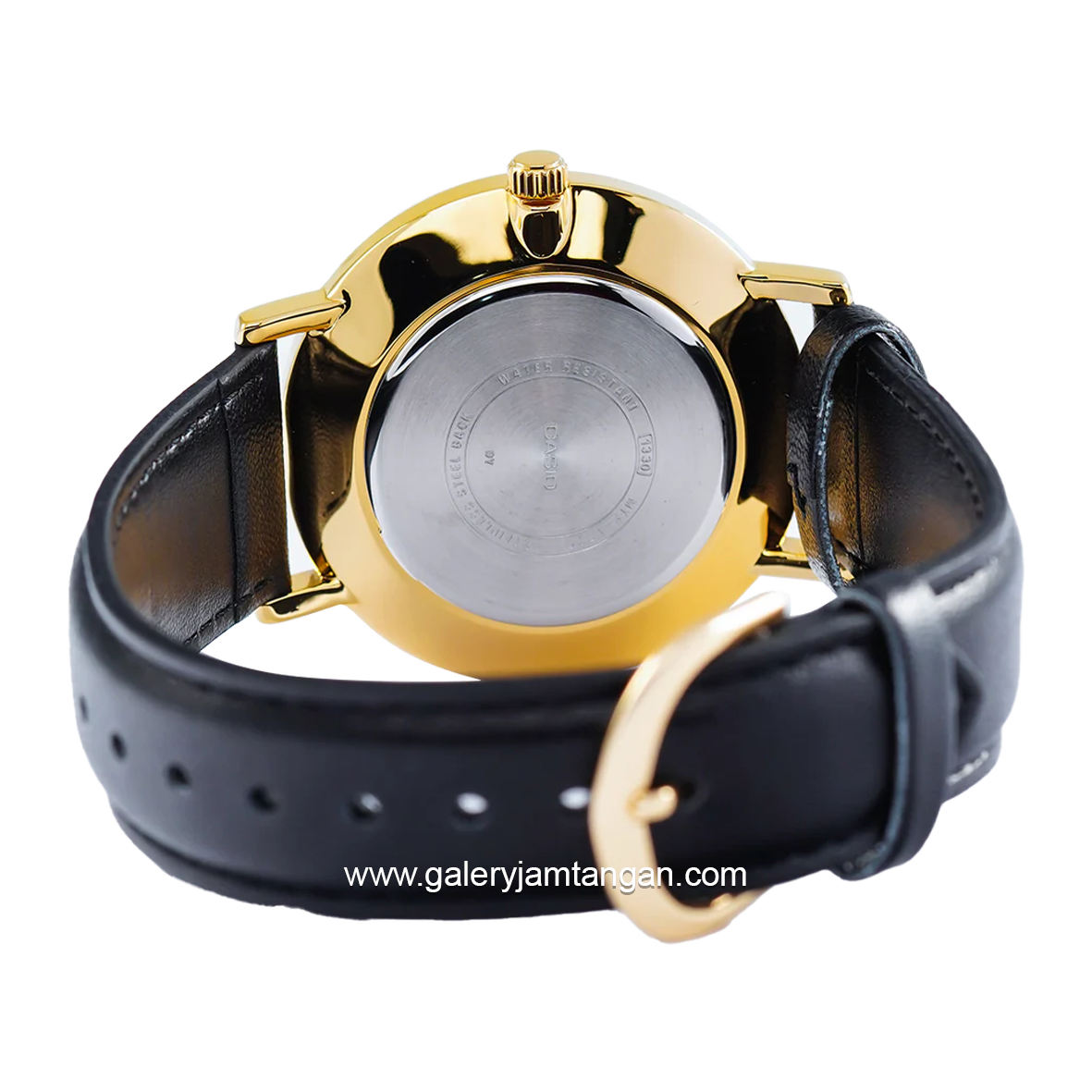 CASIO MTP-VT01GL-1B2UDF Black Gold Leather Strap