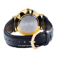 CASIO MTP-VT01GL-1B2UDF Black Gold Leather Strap
