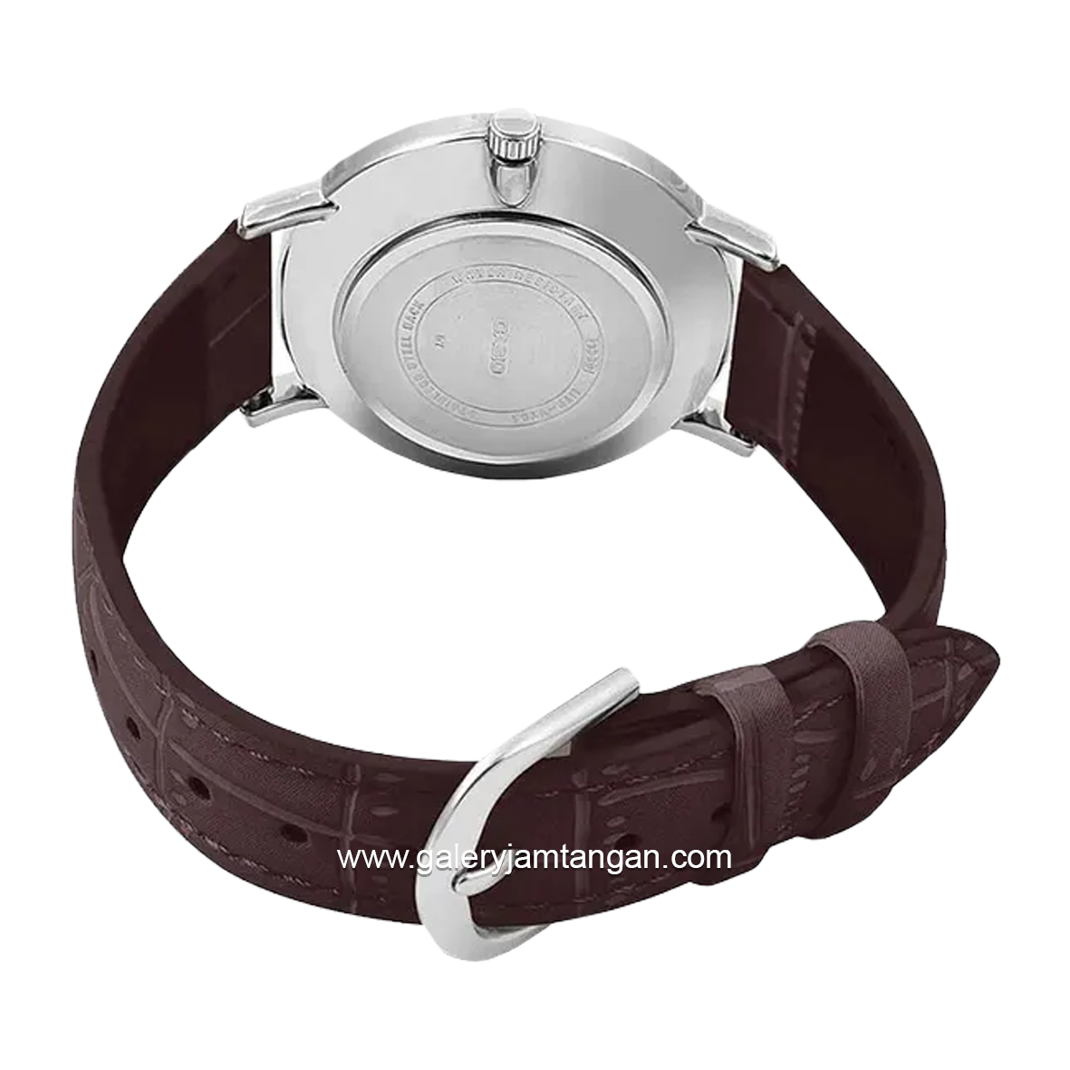 CASIO MTP-VT01L-2BUDF Brown Silver Dial Blue Leather Strap