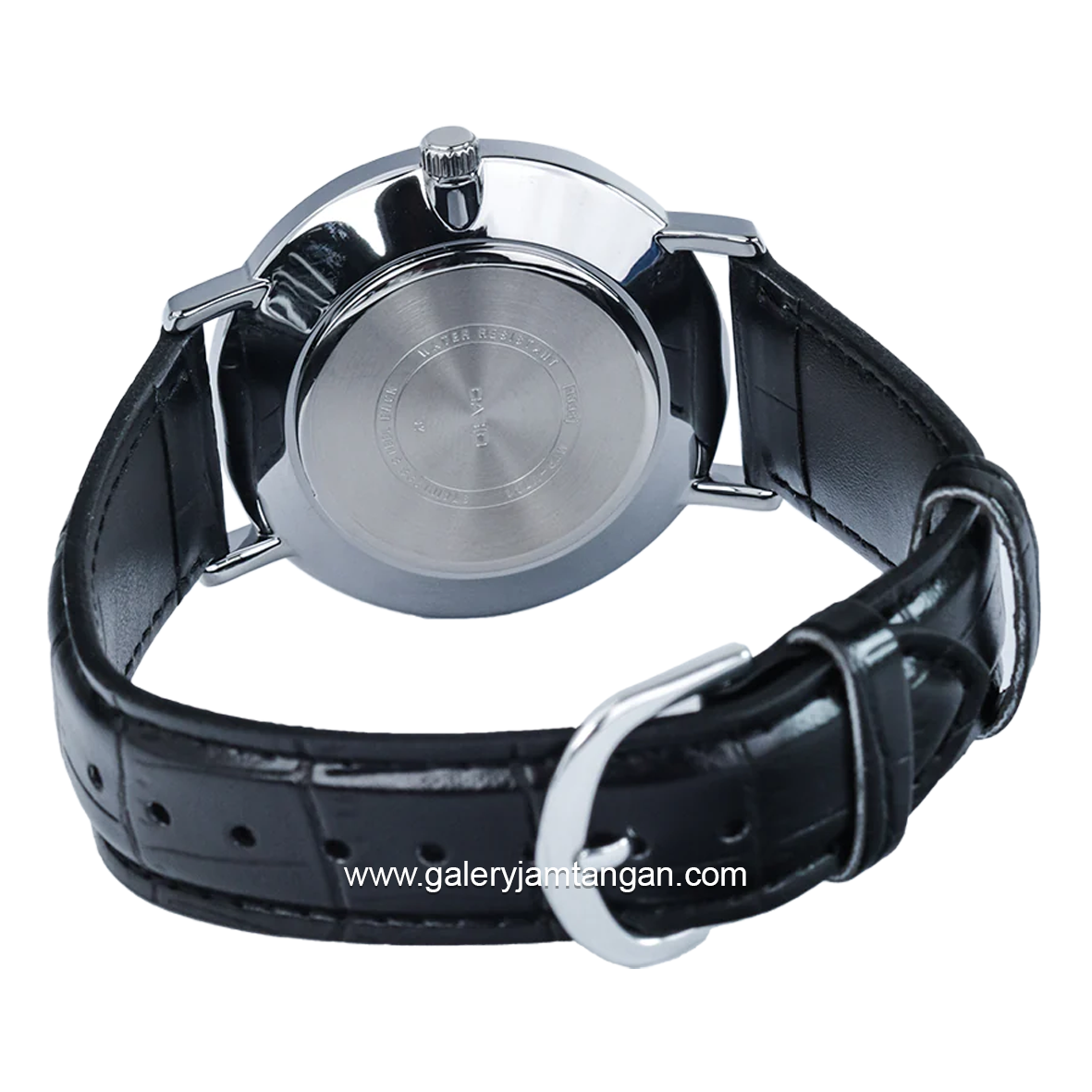 CASIO General MTP-VT01L-7B1UDF Black Silver Leather Strap