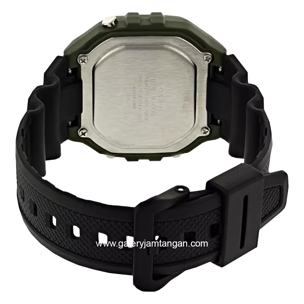 CASIO W-218H-3AVDF Black Green Resin Strap