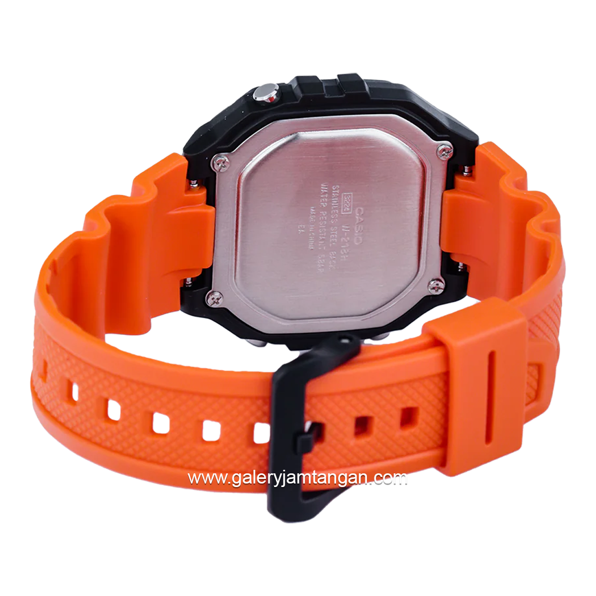 CASIO W-218H-4B2VDF Orange Black Resin Strap