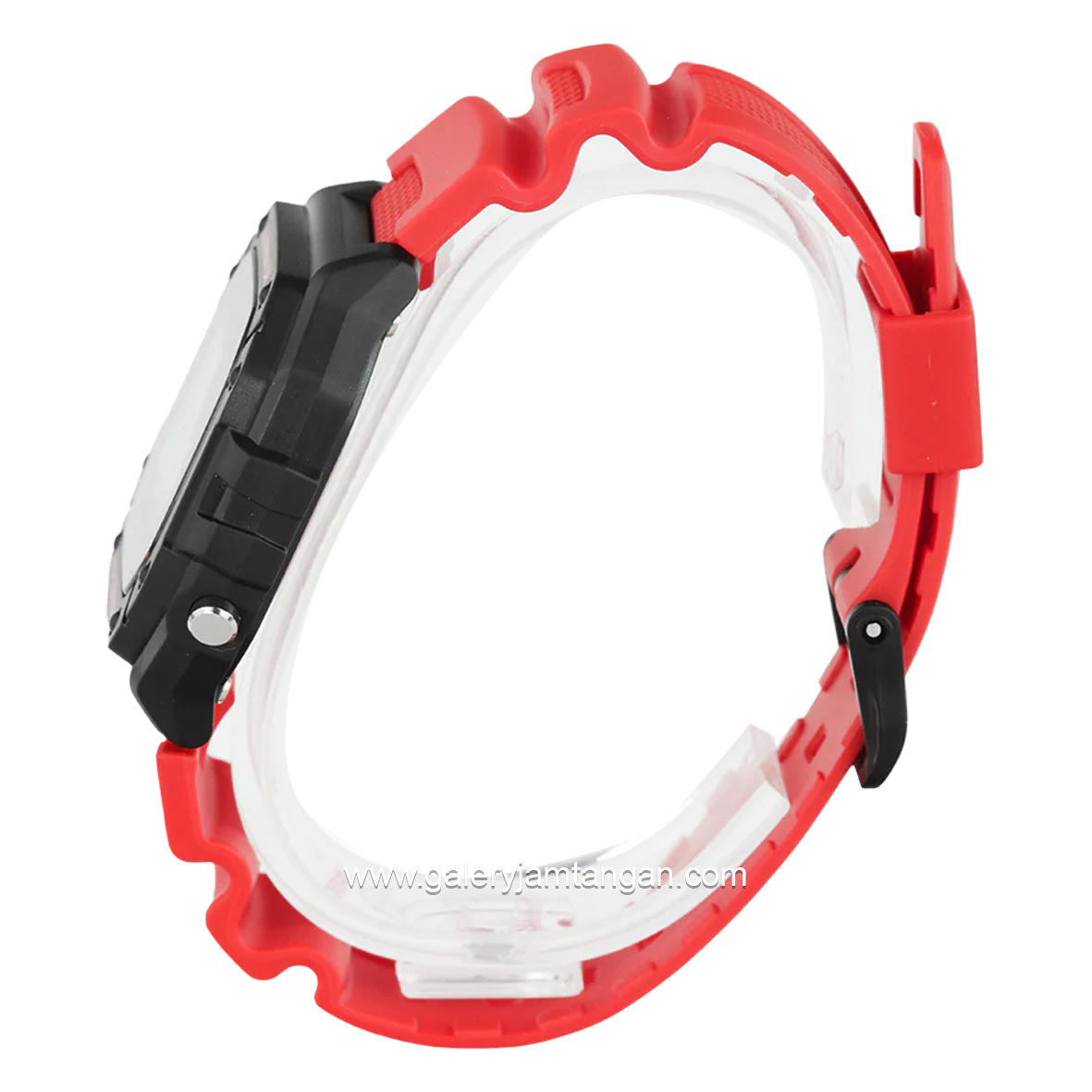 CASIO W-218H-4BVDF Red Black Resin Strap