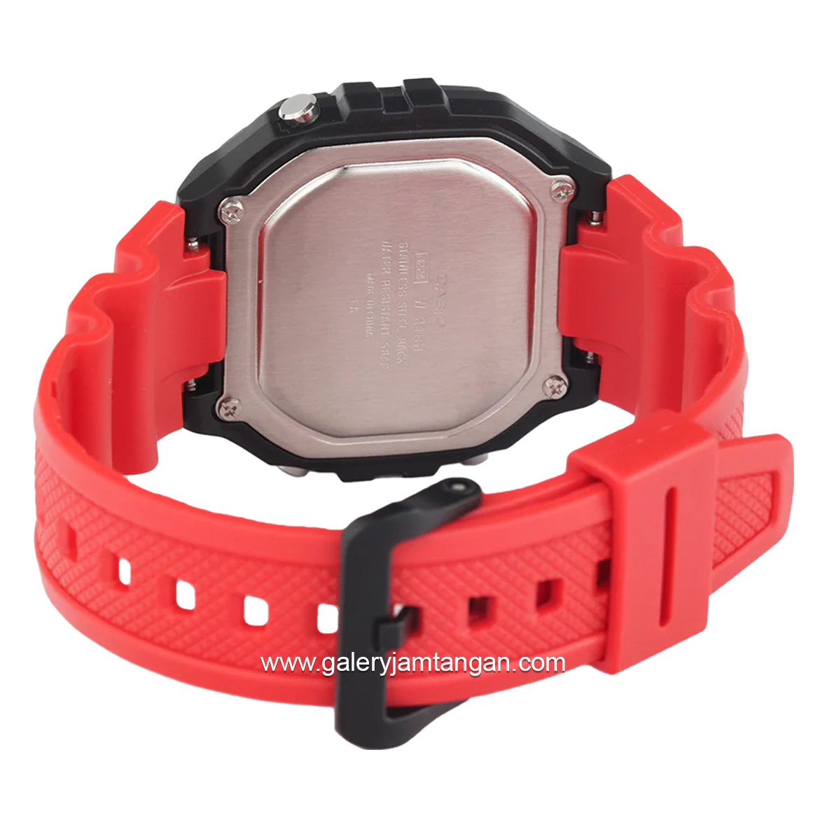 CASIO W-218H-4BVDF Red Black Resin Strap