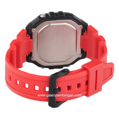 CASIO W-218H-4BVDF Red Black Resin Strap
