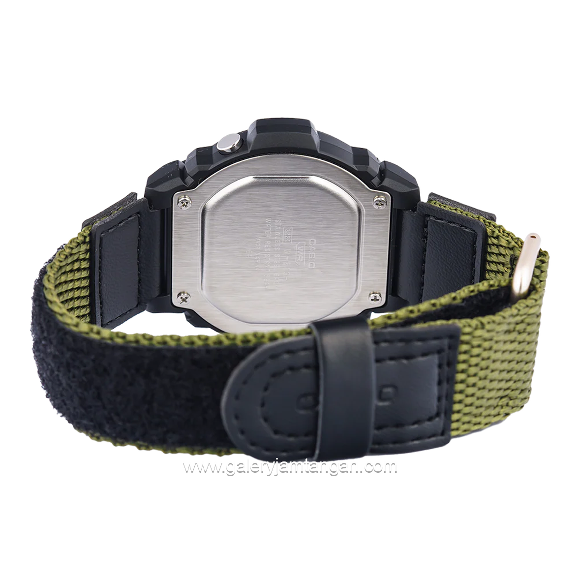 CASIO W-219HB-3AVDF Black Green Canvas Strap