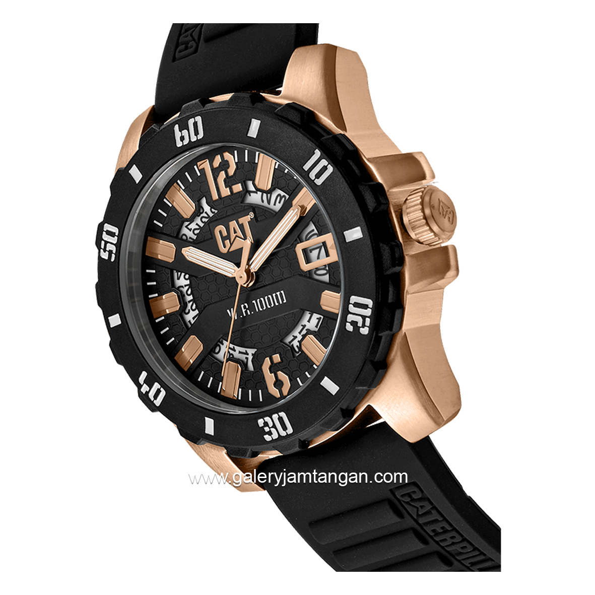CATERPILLAR AR.191.21.139 Black Rosegold Analog Silicone Strap