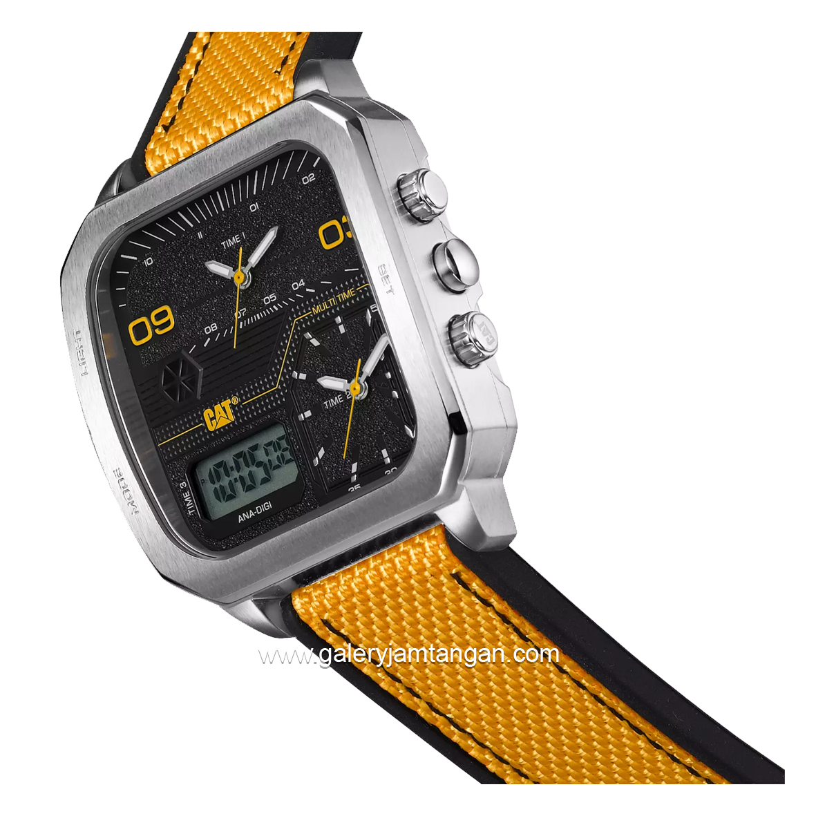 CATERPILLAR AS.149.27.137 Yellow Analog Digital Silicone Strap