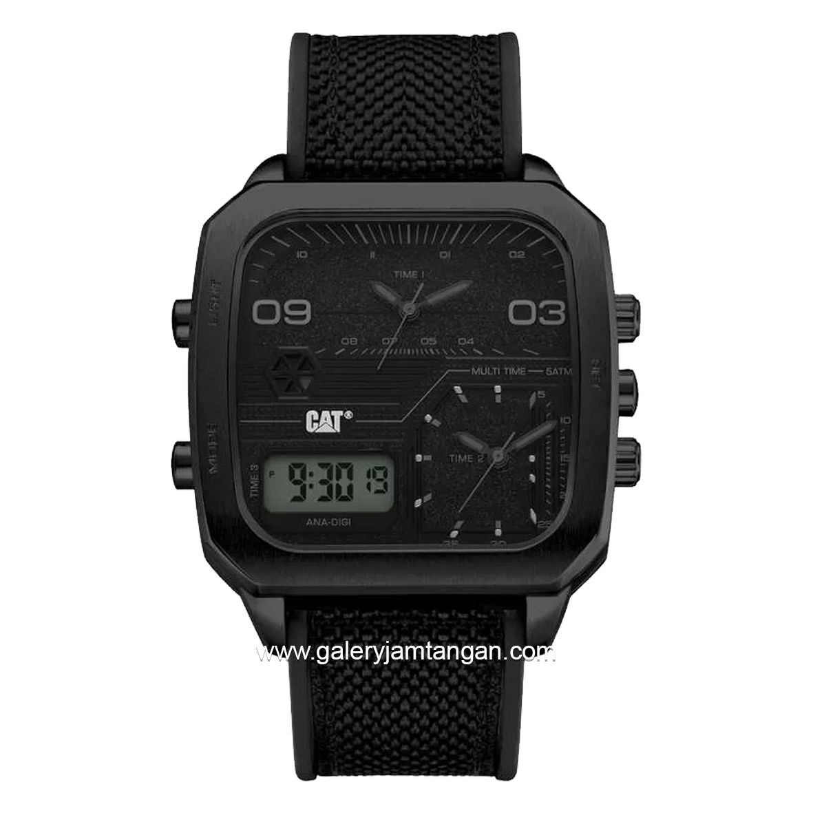 CATERPILLAR AS.169.21.131 Multi Time Black Silicone Strap