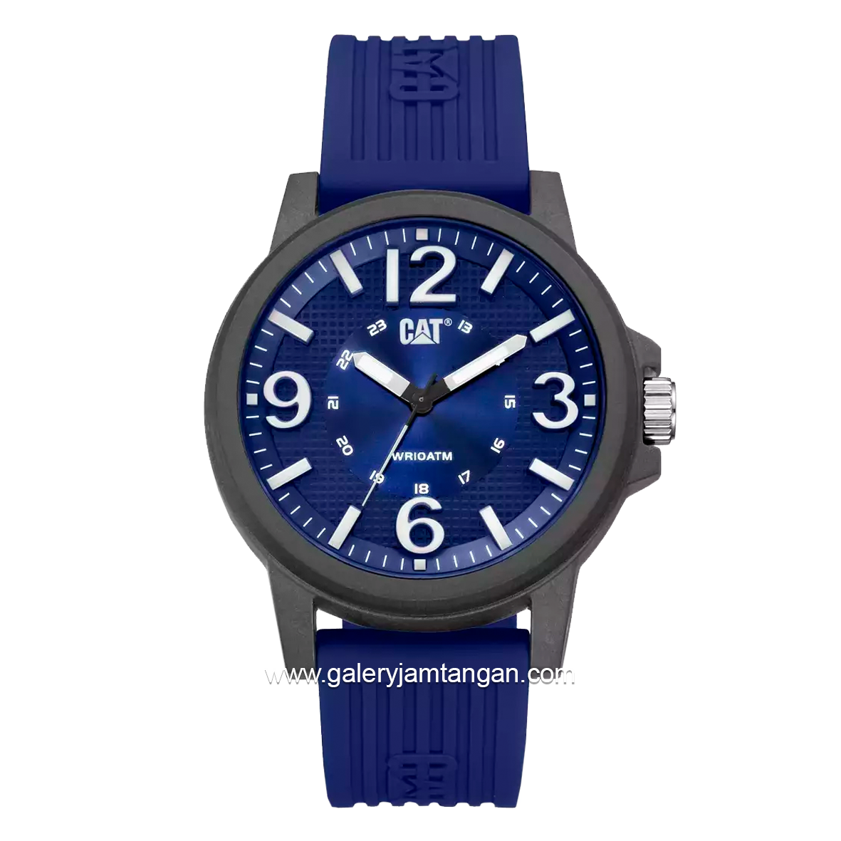 CATERPILLAR LF.111.26.632 Navy Hour Marker White Rubber Strap
