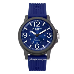 CATERPILLAR LF.111.26.632 Navy Hour Marker White Rubber Strap
