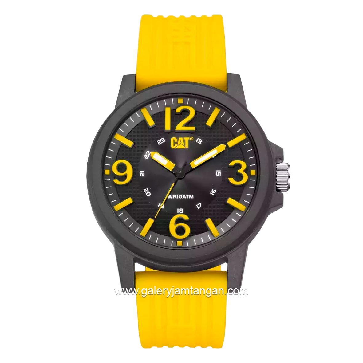 CATERPILLAR LF.111.27.137 Men's Yellow Dial Black Rubber Strap