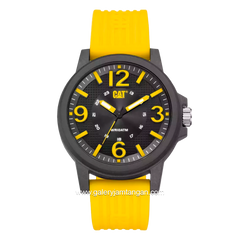 CATERPILLAR LF.111.27.137 Men's Yellow Dial Black Rubber Strap