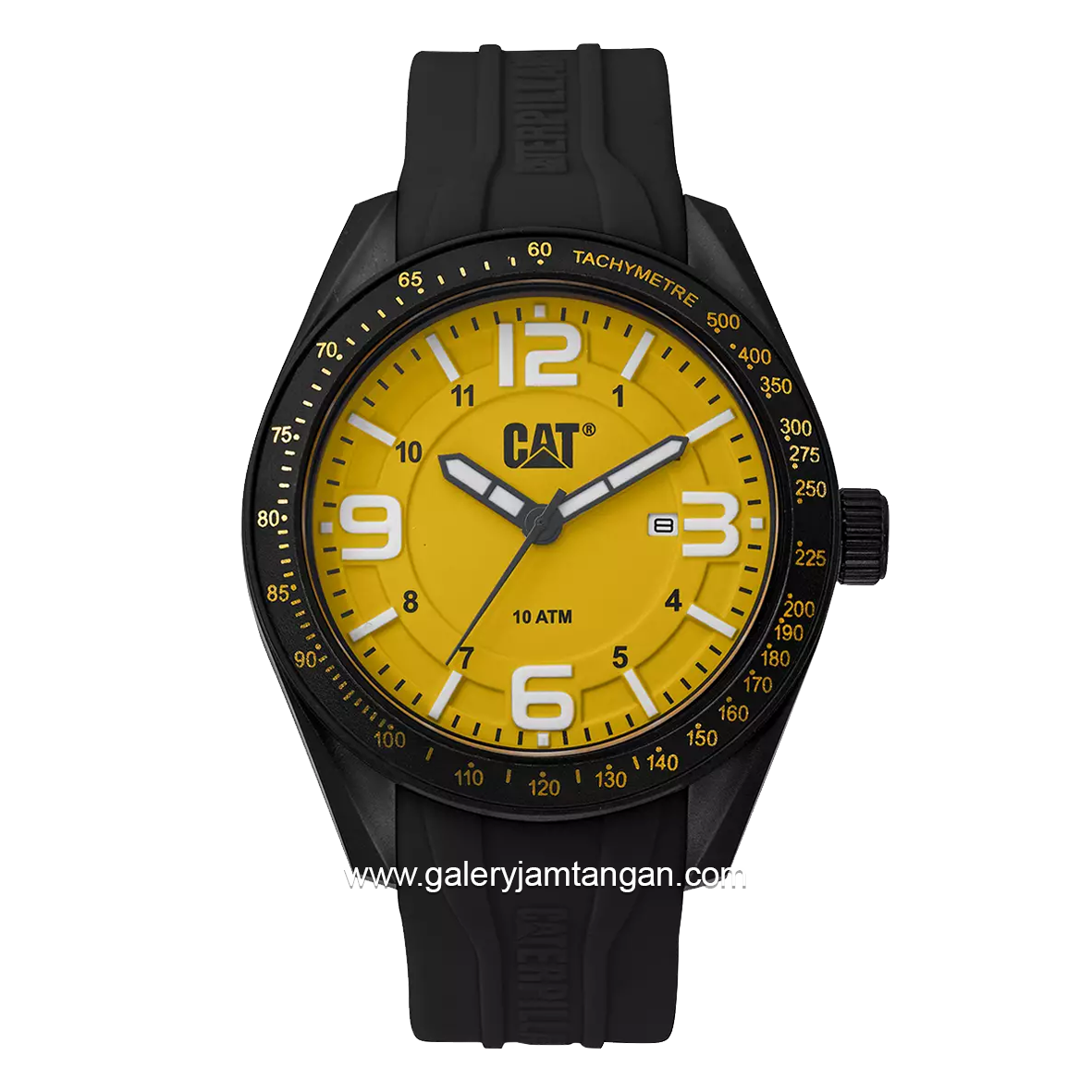 CATERPILLAR LQ.161.21.732 Black Dial Yellow Rubber Strap