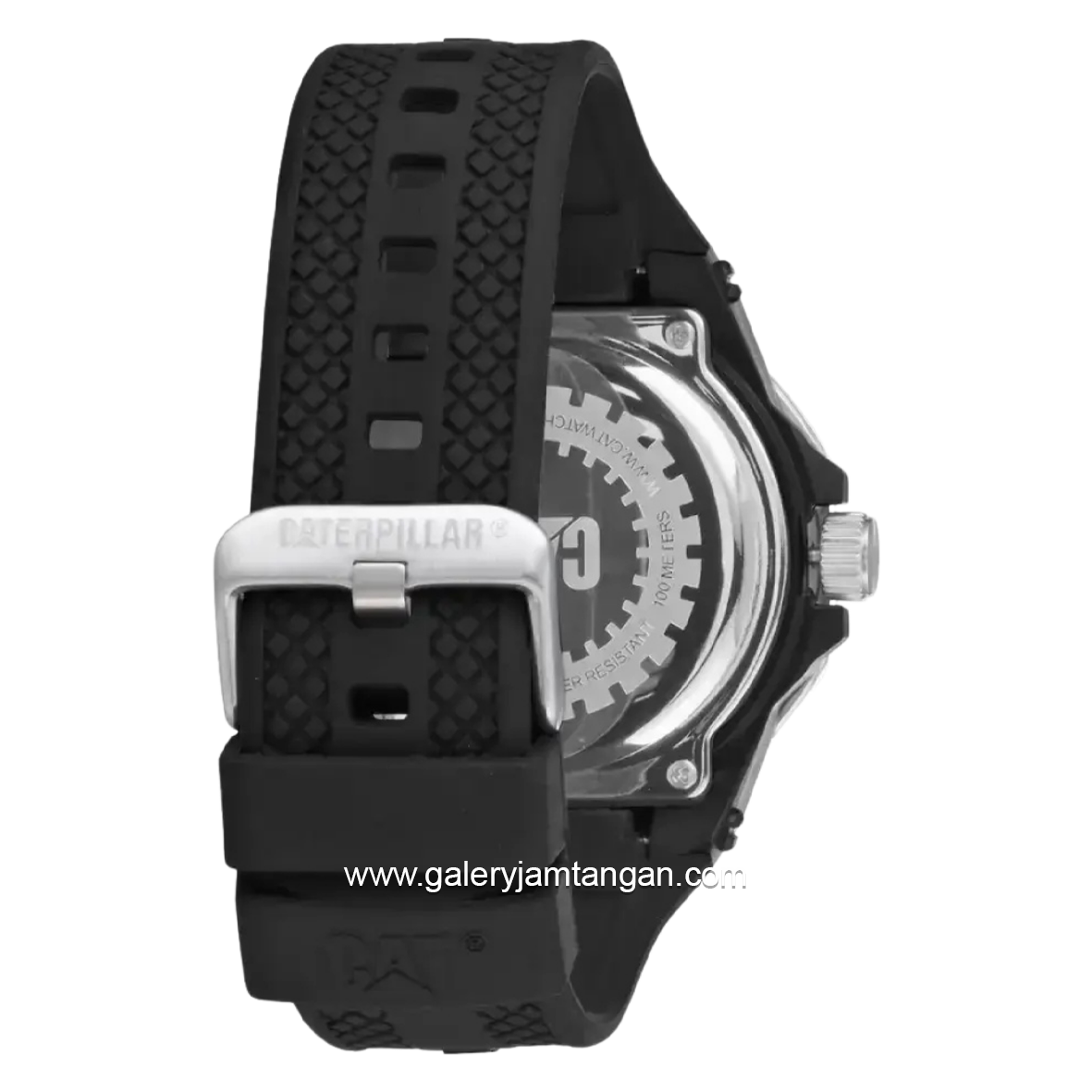 CATERPILLAR LT.141.21.137 Black Silver Rubber Strap