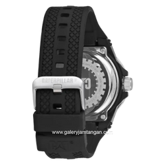 CATERPILLAR LT.141.21.137 Black Silver Rubber Strap