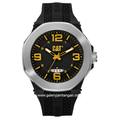 CATERPILLAR LT.141.21.137 Black Silver Rubber Strap