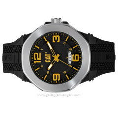 CATERPILLAR LT.141.21.137 Black Silver Rubber Strap