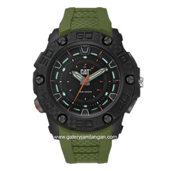 CATERPILLAR LU.160.23.128 Green Dial Black Rubber Strap