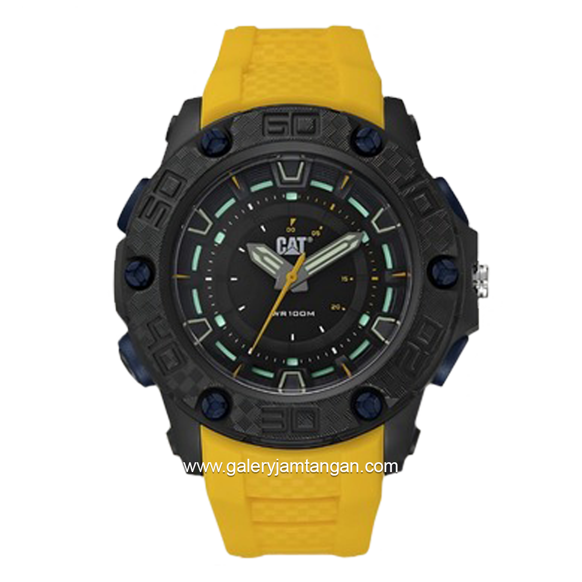 CATERPILLAR LU.160.27.126 Yellow Dial Black Rubber Strap