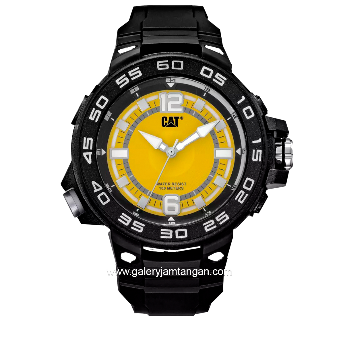 CATERPILLAR P3.160.21.731 Black Dial Yellow Rubber Strap