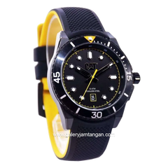 CATERPILLAR QC.161.21.121 Black Hour Marker White Rubber Strap