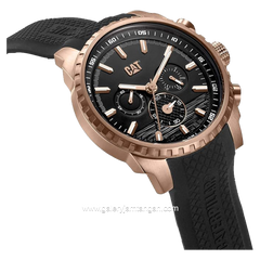 CATERPILLAR AE.193.21.139 Black Rosegold Rubber Strap