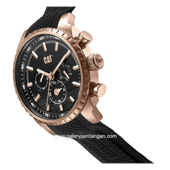 CATERPILLAR AE.193.21.139 Black Rosegold Rubber Strap