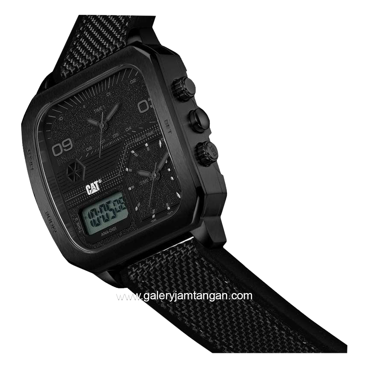 CATERPILLAR AS.169.21.131 Multi Time Black Silicone Strap