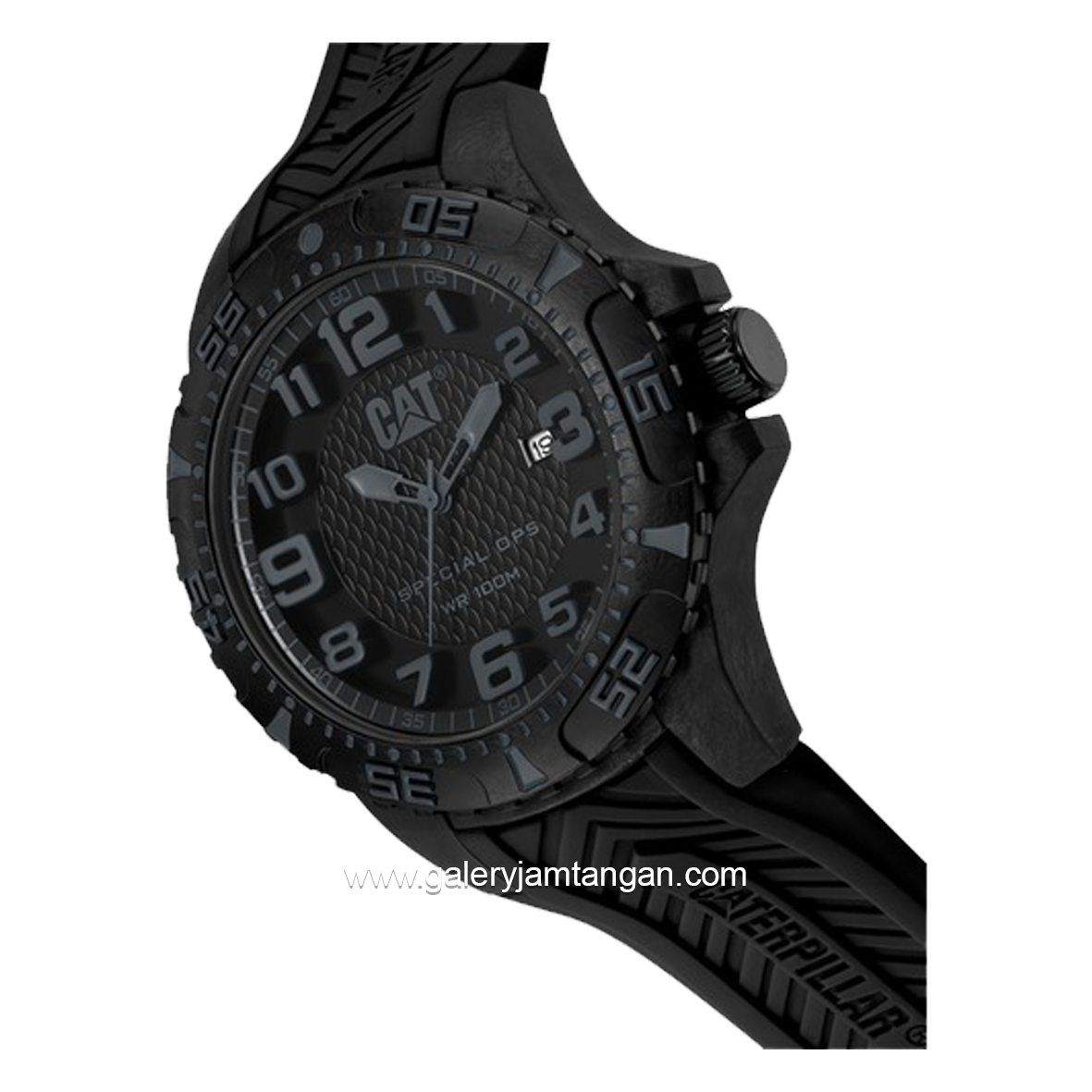 CATERPILLAR K3.121.21.111 Men's Full Black Rubber Strap