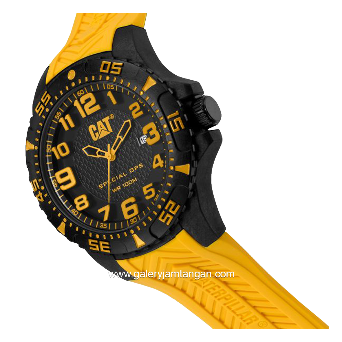 CATERPILLAR K3.121.27.117 Yellow Black Rubber Strap