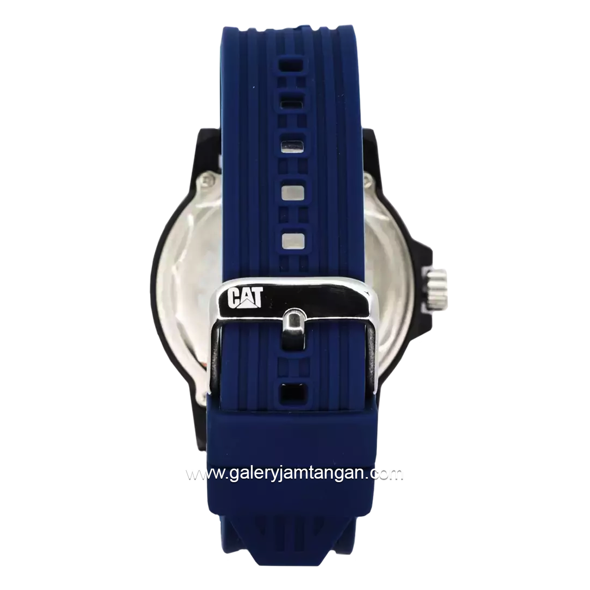 CATERPILLAR LF.111.26.632 Navy Hour Marker White Rubber Strap