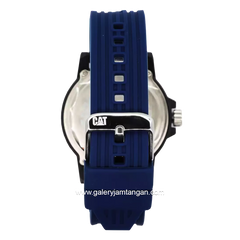 CATERPILLAR LF.111.26.632 Navy Hour Marker White Rubber Strap
