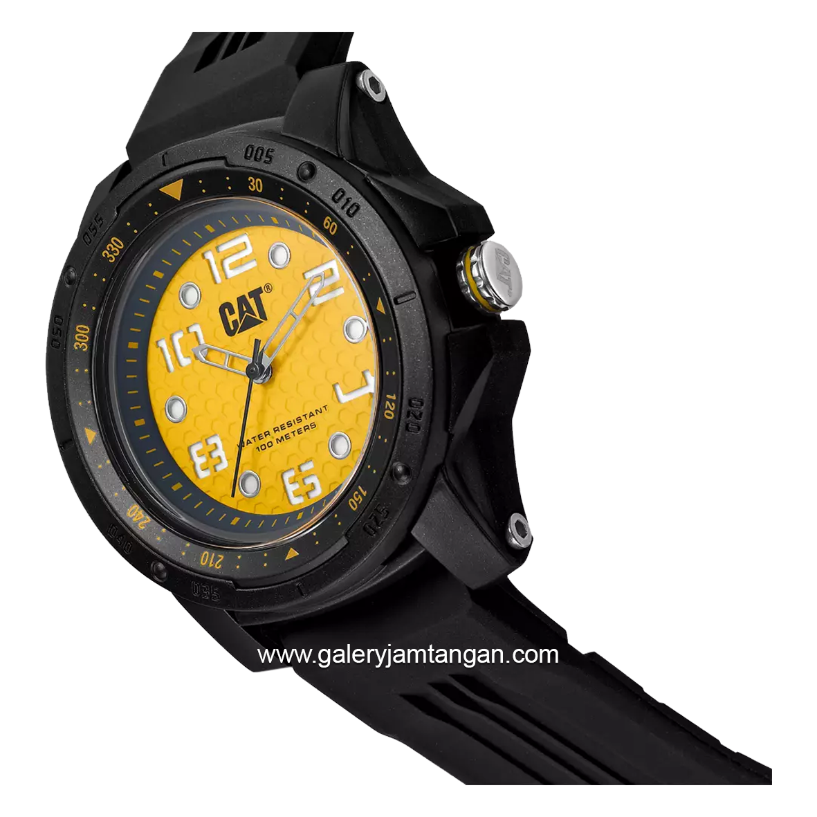 CATERPILLAR LP.160.21.737 Black Dial Yellow Rubber Strap