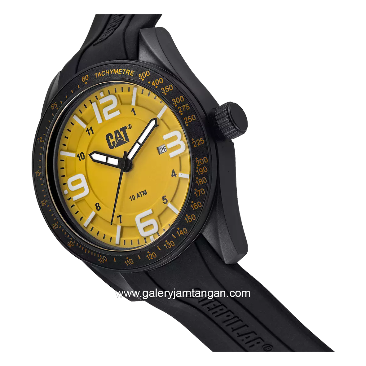 CATERPILLAR LQ.161.21.732 Black Dial Yellow Rubber Strap